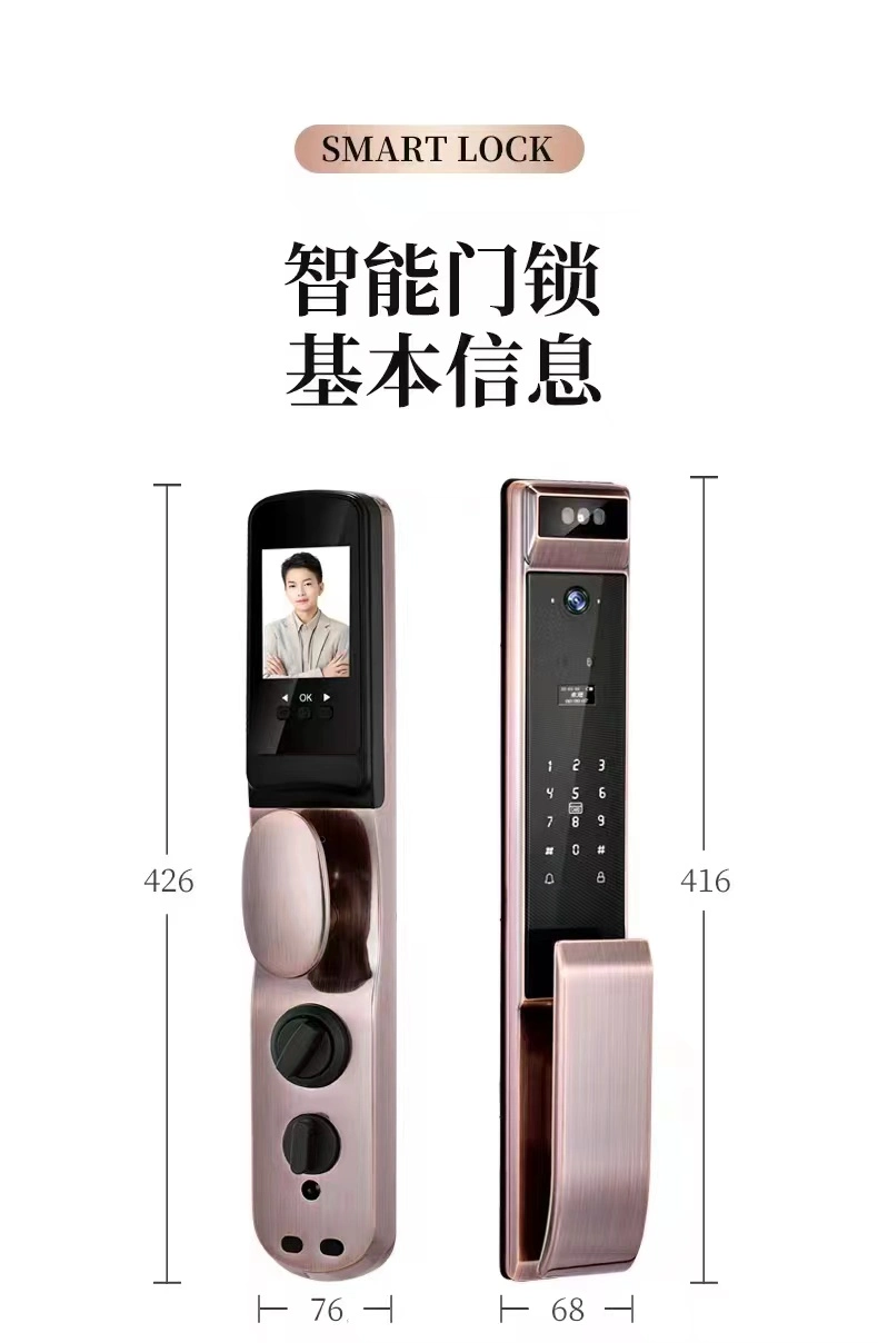 3D Face Recognition Fingerprint Smart Door Lock Smart Home Lock Door Tuya &amp; Ttlock Supported