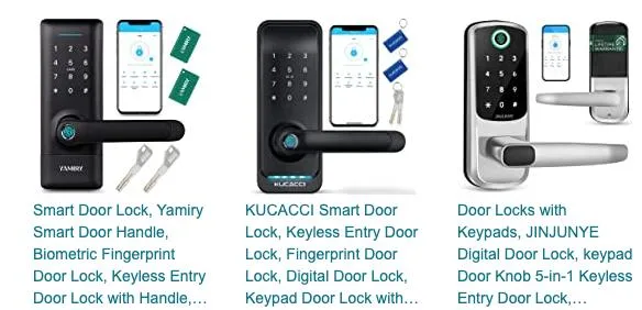 Smart Fingerprint Door Lock, Keyless Entry Door Lock with Reversible Handle, 6 in 1 Touchscreen Keypad Digital