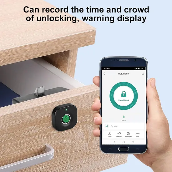 Drawer Fingerprint Lock Password Mailbox Cabinet Home Wardrobe Door Shoe Cabinet Smart File Cabinet Anti