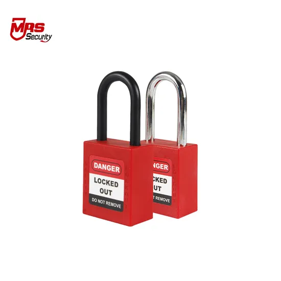 Red Nylon Shackle High Security 38mm Insulation Shackle Loto Padlock with Key 