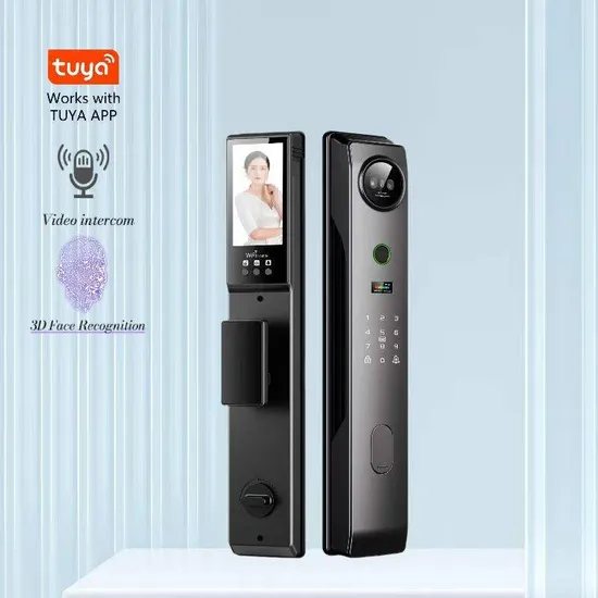 Security Fully Automatic 3D Face Recognition Biometric Fingerprint WiFi Smart Door Lock Outdoor Digital Keyless Krovi Pr08 