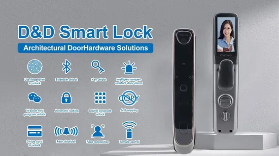Electronic Security Smart Camera Fingerprint Front Digital Face Recognition Password Cylinder Card Entry Electric Keyless Home Hotel Intelligent Door Locks 