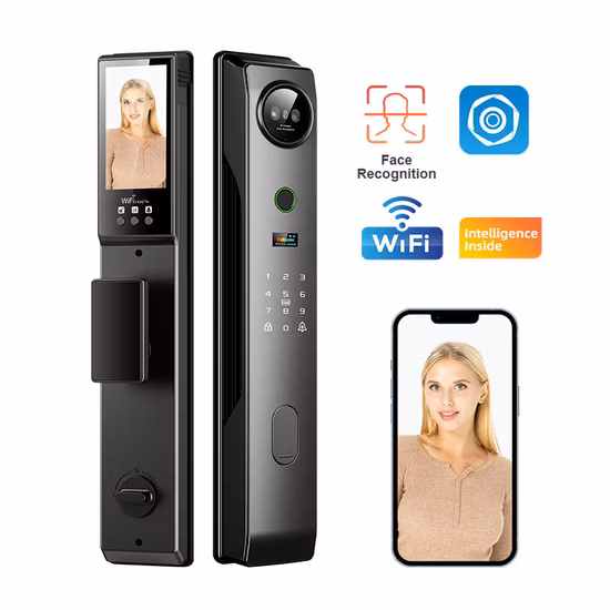 Tuya Smart 3D Face Recognition Smart Automatic Digital Security Door Lock Intelligent Lock with Camera Fingerprint