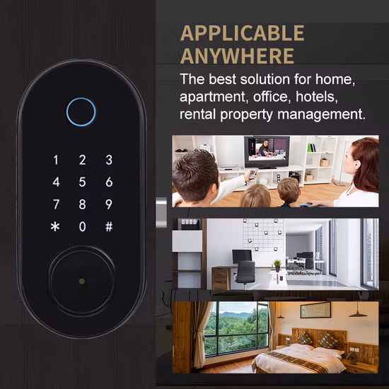Smart Fingerprint Door Lock, Keyless Entry Door Lock with Reversible Handle, 6 in 1 Touchscreen Keypad Digital