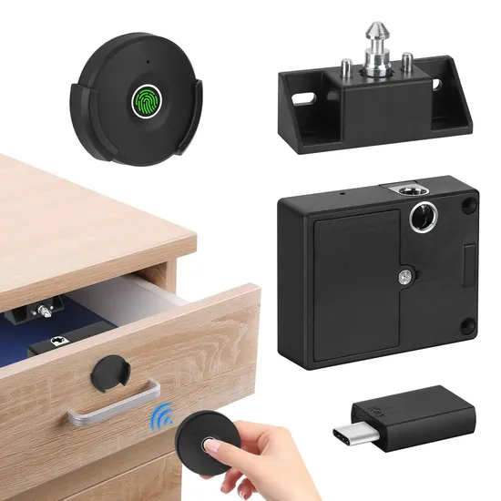Home Office Closet Sliding Doors Wardrobe Fingerprint Remote Control Cabinet Lock 